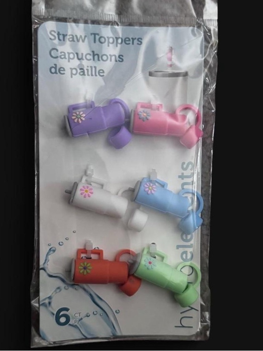 Floral Straw Toppers - Multi Color Pack (6 ct)